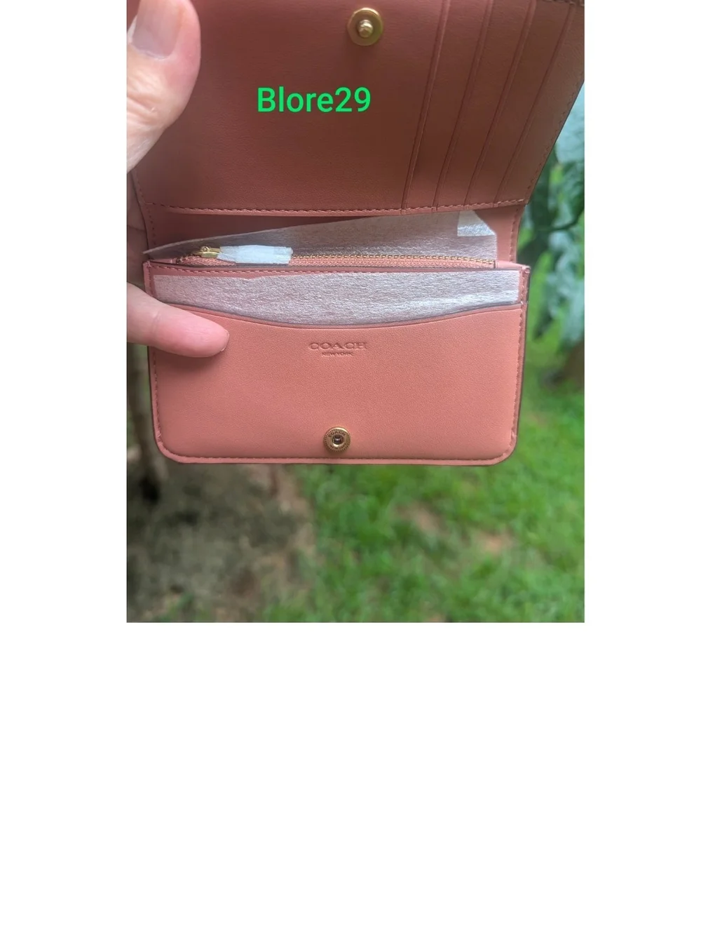 Retail Coach Pink Signature Leather Wallet